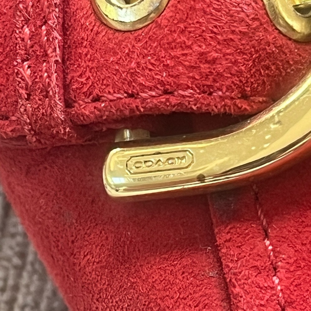 Coach Red Suede Sandra Kitten Slingback Heels. Women’s Size: 6 1/2 . - Picture 9 of 11